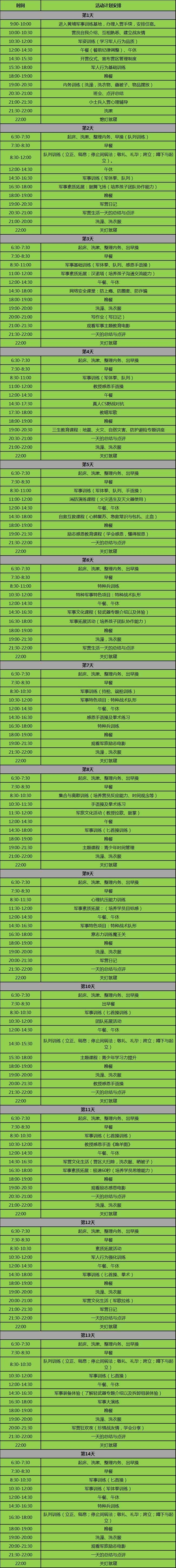 28天军事特训营
